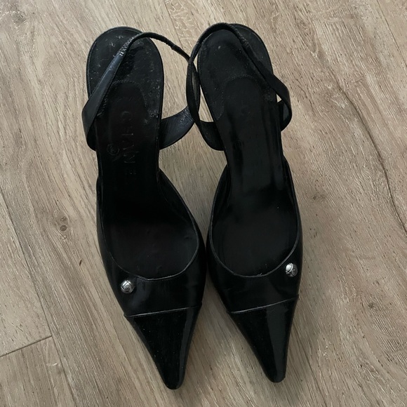 CHANEL Shoes - vintage chanel heels sling back black